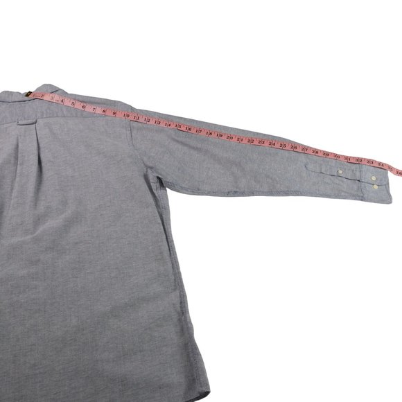 Vintage Botany 500 Men's L 16-16.5 Chambray Button Down Single Needle Tailoring - Picture 12 of 13